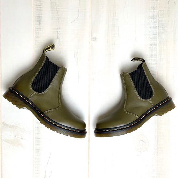 Green dr martens chelsea boots Clearance